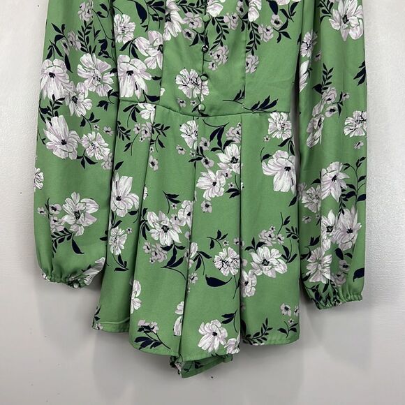 Miami Green Floral Romper - Picture 3 of 9